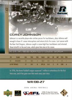 2006 Upper Deck AFL - Gold #142 Corey Johnson Back