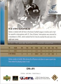 2006 Upper Deck AFL - Gold #159 Kevin Gaines Back