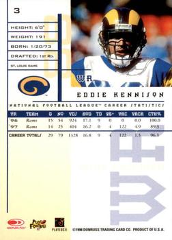 1998 Leaf Rookies & Stars #3 Eddie Kennison Back