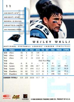 1998 Leaf Rookies & Stars #11 Wesley Walls Back