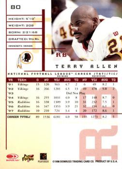 1998 Leaf Rookies & Stars #80 Terry Allen Back