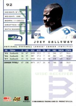 1998 Leaf Rookies & Stars #92 Joey Galloway Back