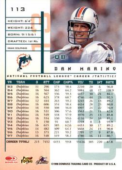 1998 Leaf Rookies & Stars #113 Dan Marino Back