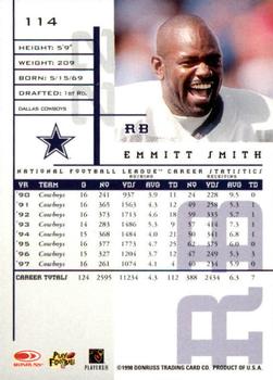 1998 Leaf Rookies & Stars #114 Emmitt Smith Back