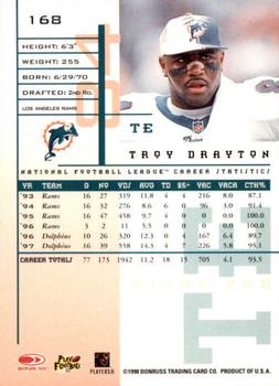 1998 Leaf Rookies & Stars #168 Troy Drayton Back