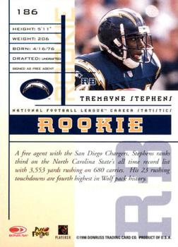 1998 Leaf Rookies & Stars #186 Tremayne Stephens Back