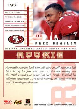 1998 Leaf Rookies & Stars #197 Fred Beasley Back