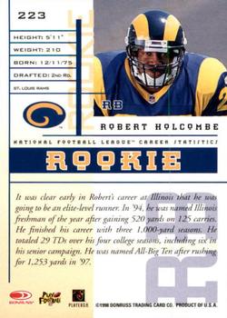 1998 Leaf Rookies & Stars #223 Robert Holcombe Back
