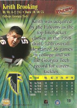 1998 Pacific #19 Keith Brooking Back