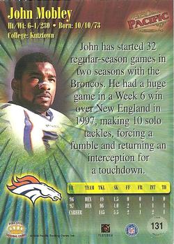 1998 Pacific #131 John Mobley Back
