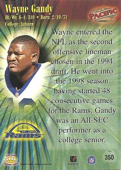 1998 Pacific #350 Wayne Gandy Back