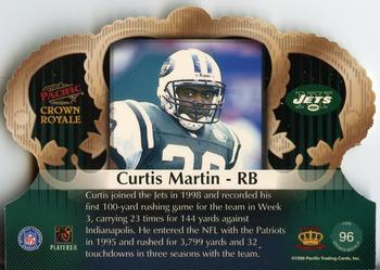 1998 Pacific Crown Royale #96 Curtis Martin Back