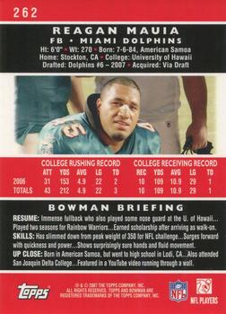 2007 Bowman - Gold #262 Reagan Mauia Back