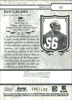 2007 Bowman Sterling - Refractors #27 Ben Grubbs Back