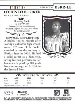 2007 Bowman Sterling - Refractors #BSRR-LB Lorenzo Booker Back