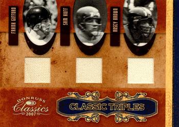 2007 Donruss Classics - Classic Triples Jerseys #CT-5 Frank Gifford / Sam Huff / Rosey Brown Front