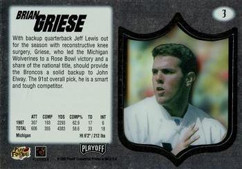 1998 Playoff Absolute SSD Hobby #3 Brian Griese Back