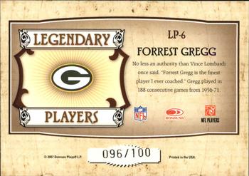 2007 Donruss Classics - Legendary Players Gold #LP-6 Forrest Gregg Back