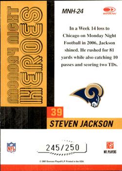 2007 Donruss Classics - Monday Night Heroes Silver #MNH-24 Steven Jackson Back
