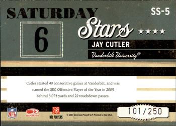 2007 Donruss Classics - Saturday Stars Silver #SS-5 Jay Cutler Back