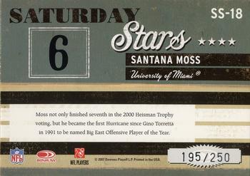 2007 Donruss Classics - Saturday Stars Silver #SS-18 Santana Moss Back