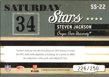 2007 Donruss Classics - Saturday Stars Silver #SS-22 Steven Jackson Back