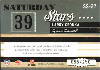 2007 Donruss Classics - Saturday Stars Silver #SS-27 Larry Csonka Back