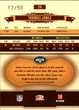 2007 Donruss Classics - Timeless Tributes Silver #20 Thomas Jones Back