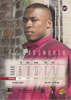 1998 Playoff Prestige SSD Hobby #167 Andre Wadsworth Back