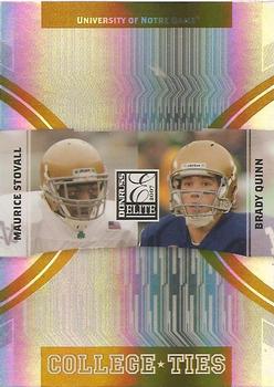 2007 Donruss Elite - College Ties Gold #CT-5 Maurice Stovall / Brady Quinn Front