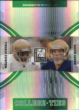 2007 Donruss Elite - College Ties Green #CT-5 Maurice Stovall / Brady Quinn Front