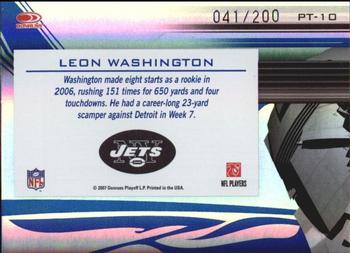2007 Donruss Elite - Passing the Torch Blue #PT-10 Leon Washington Back