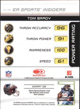 2007 Donruss Gridiron Gear - EA Sports Madden #21 Tom Brady Back