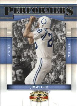 2007 Donruss Gridiron Gear - Performers Gold #P-22 Jimmy Orr Front