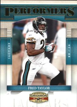 2007 Donruss Gridiron Gear - Performers Gold #P-48 Fred Taylor Front