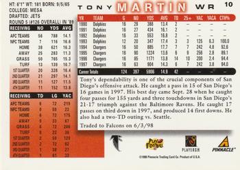 1998 Score #10 Tony Martin Back
