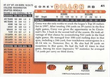 1998 Score #41 Corey Dillon Back