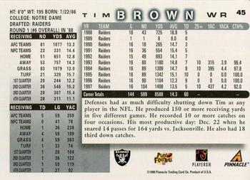 1998 Score #45 Tim Brown Back