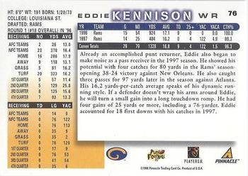 1998 Score #76 Eddie Kennison Back