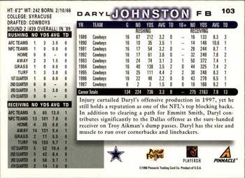 1998 Score #103 Daryl Johnston Back