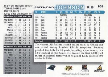 1998 Score #109 Anthony Johnson Back