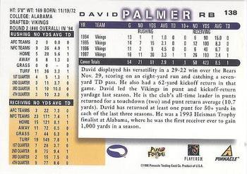 1998 Score #138 David Palmer Back