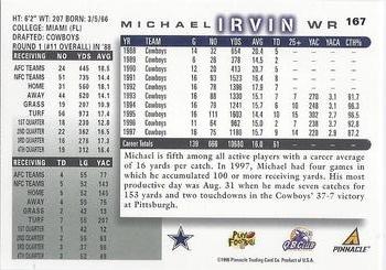1998 Score #167 Michael Irvin Back
