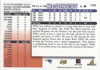 1998 Score #173 Willie McGinest Back