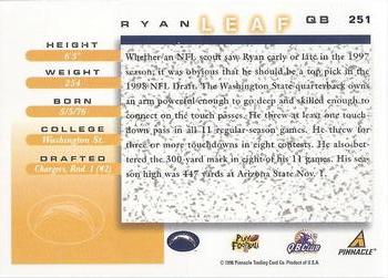 1998 Score #251 Ryan Leaf Back