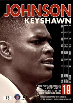 1998 SkyBox Premium #78 Keyshawn Johnson Back