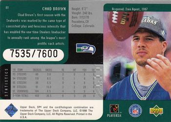 1998 SPx Finite #81 Chad Brown Back
