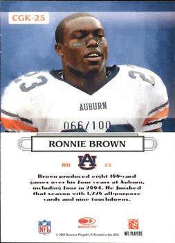 2007 Donruss Threads - College Gridiron Kings Framed Red #CGK-25 Ronnie Brown Back