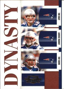 2007 Donruss Threads - Dynasty Gold #D-6 Tom Brady / Laurence Maroney  / Troy Brown Front
