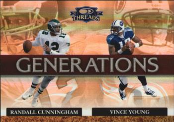 2007 Donruss Threads - Generations Blue #G-4 Randall Cunningham / Vince Young Front
